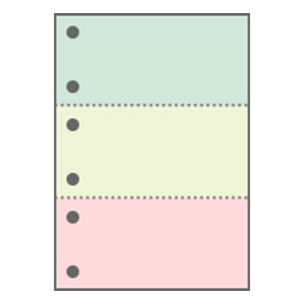 マルチプリンタ帳票 A4 カラー3色3面6穴 KN3603 (1,000枚)
