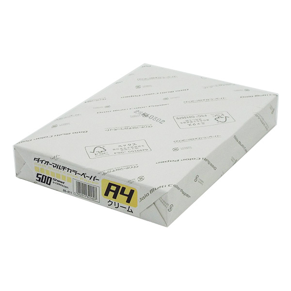 大王製紙 マルチカラーペーパー クリーム色 A4サイズ 500枚×5冊