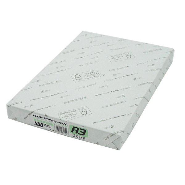 大王製紙 マルチカラーペーパー うぐいす色 A3サイズ 500枚×3冊