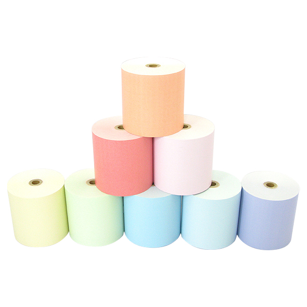 カラー 感熱ロール紙 幅80× 外径80× 芯内径12mm ノーマル 8色セット
