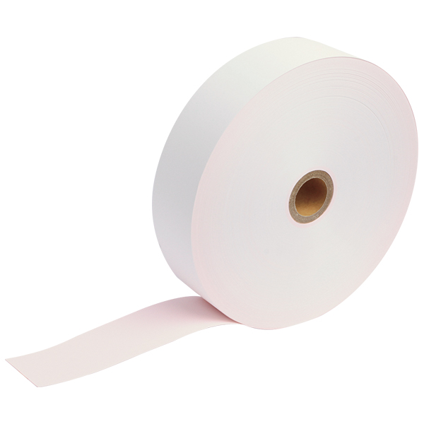 券売機用ロール紙 紙幅57.5mm×長さ300m×内径35mm 裏巻 150μ ピンク