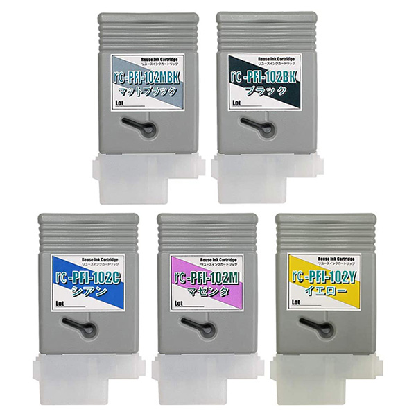 互換品 PFI-102 5色セット キヤノン互換インクタンク