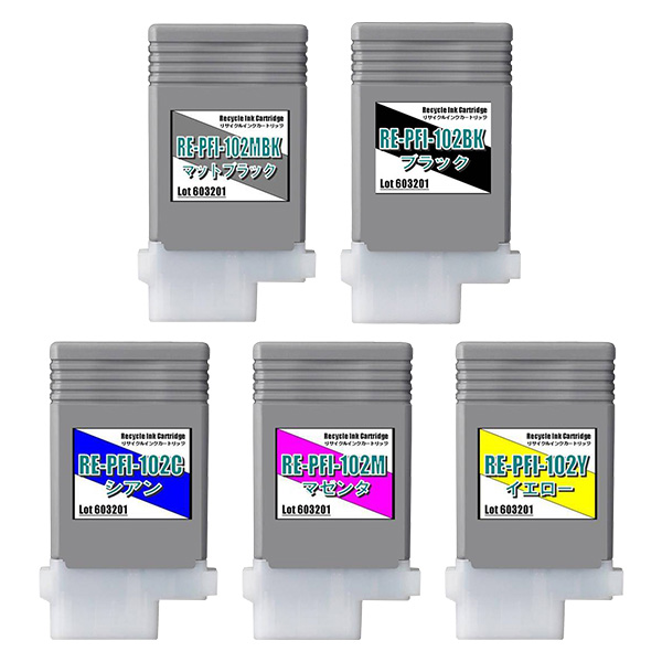 リサイクル PFI-102 インクタンク 5色セット