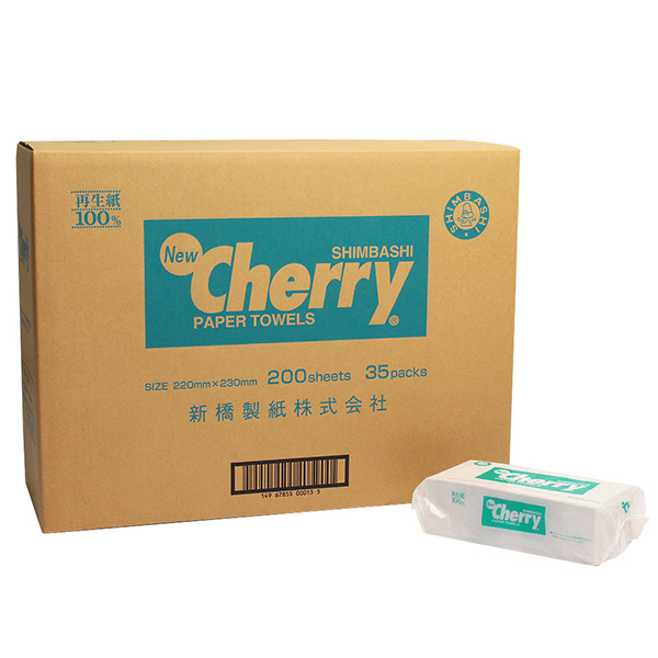 新橋製紙 ニューチェリー ペーパータオル 200枚 (レギュラー) ペーパータオル 1ケース